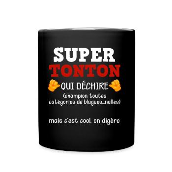Super Uncle Who Tears Message From Niece Nephews - Full Colour Mug - black - Front