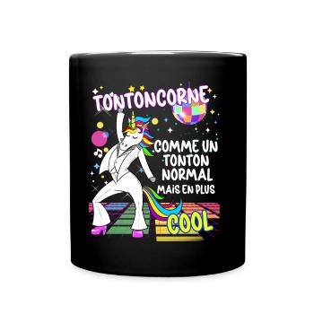 Cooles Einhorn Onkel Ripping Vintage 80er Jahre - Tasse einfarbig - Schwarz - Vorne