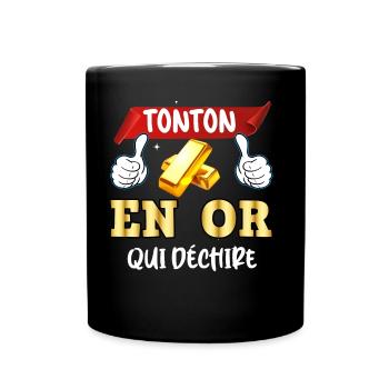 Tonton En Or Qui déchire Oncle Parrain - Mug uni - noir - Devant