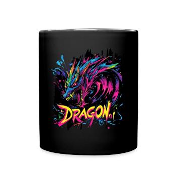 Drache Fantasie Magie Mystik Mythologie Kreatur - Tasse einfarbig - Schwarz - Vorne