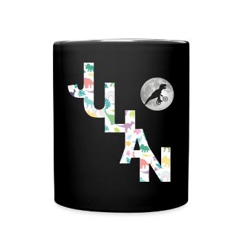 JULIAN - Schöner Jungen Name mit Dinosaurier - Tasse einfarbig - Schwarz - Vorne