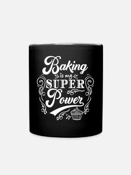 Backen Bäckerin Konditorin Hobby Bäckerin Geschenk - Tasse einfarbig - Schwarz