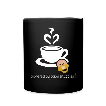 Pacifier, Coffee & Heart Design for Mothers - Full Colour Mug - black - Front