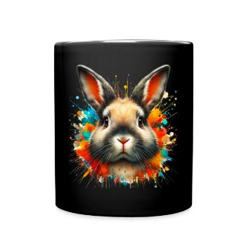 Rabbit - Full Colour Mug - black - Front