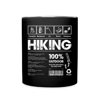 Hiking 100% Outdoor Bold - Full Colour Mug - black - Front