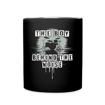 Drummer Boy Schlagzeuger Drumset Silhouette - Full Colour Mug - black - Front