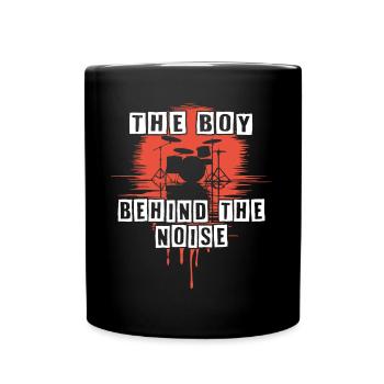 Drummer Boy Schlagzeuger Drumset Silhouette - Full Colour Mug - black - Front