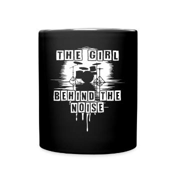 Lautes Mädchen lustiger Drummer Girl Spruch - Tasse einfarbig - Schwarz - Vorne