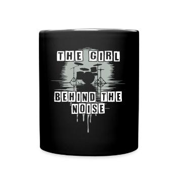 Lautes Mädchen lustiger Drummer Girl Spruch - Tasse einfarbig - Schwarz - Vorne