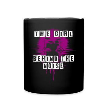 Lautes Mädchen lustiger Drummer Girl Spruch - Tasse einfarbig - Schwarz - Vorne