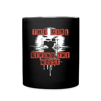 Lautes Mädchen lustiger Drummer Girl Spruch - Tasse einfarbig - Schwarz - Vorne