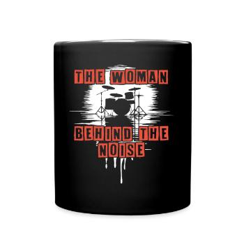 Drummer Woman Schlagzeugerin Girls Band - Tasse einfarbig - Schwarz - Vorne
