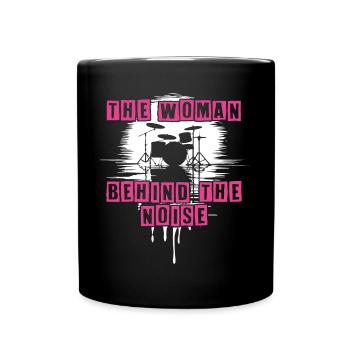 Drummer Woman Schlagzeugerin Girls Band - Tasse einfarbig - Schwarz - Vorne