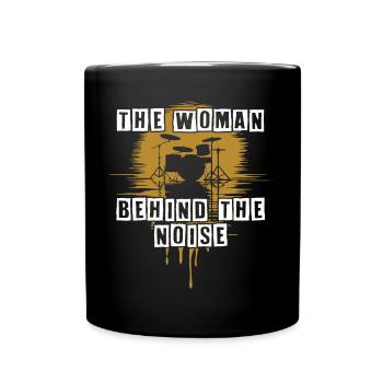 Drummer Woman Schlagzeugerin Girls Band - Tasse einfarbig - Schwarz - Vorne