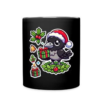 Festive Crow Fester - Tasse einfarbig - Schwarz - Vorne