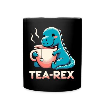 Tea Rex Tea Rex Tea Drinker Gift - Full Colour Mug - black - Front