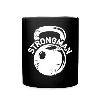 kettlebell strongman fitness weights icon icon - Full Colour Mug - black - Front