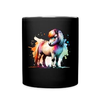 Isländer Geschenk Island Pferde - Tasse einfarbig - Schwarz - Vorne