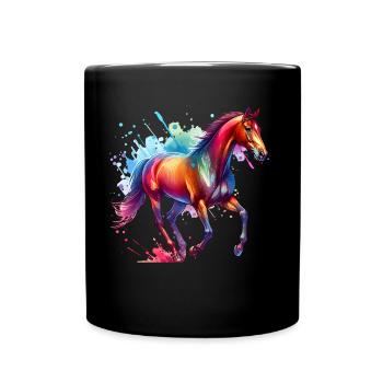 Irisches Zugpferd Geschenk Pferd - Tasse einfarbig - Schwarz - Vorne
