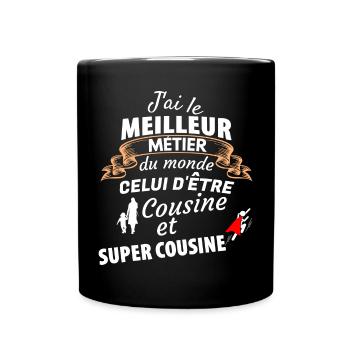 Fierté de la famille cousine super côte - Mug uni - noir - Devant
