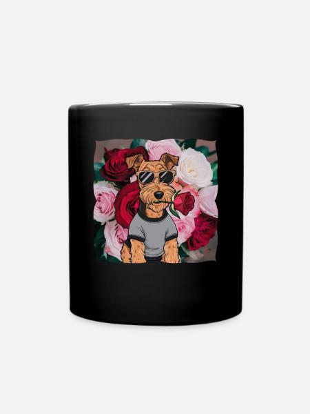 Airedale Terrier - Tasse einfarbig - Schwarz