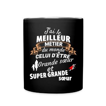 Citation humoristique pour grande sœur - Mug uni - noir - Devant
