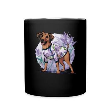 Rhodesian Ridgeback Lion Dog in Cartoon Style - Full Colour Mug - black - Front