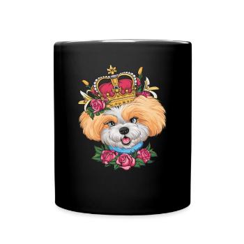 Basenji Dog with Roses, Lillien for Dog Lovers - Full Colour Mug - black - Front