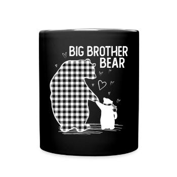 Grand frère ours - Mug uni - noir - Devant