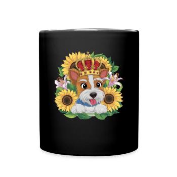 Cute cartoon design with Norfolk Terrier - Full Colour Mug - black - Front