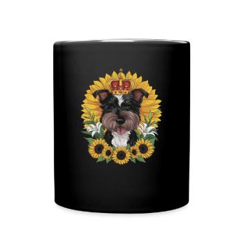 Cute cartoon design with Norfolk Terrier - Full Colour Mug - black - Front