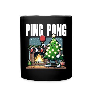 Table Tennis Christmas Tree Costume Christmas Tree - Full Colour Mug - black - Front