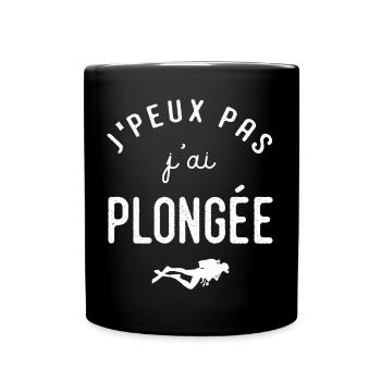 Plongée Je peux pas j ai plongée sous marine - Mug uni - noir - Devant