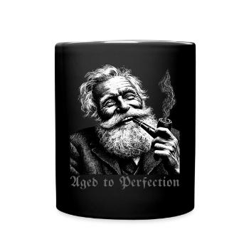 Grandpa smokes - pipe and joie de vivre - Full Colour Mug - black - Front