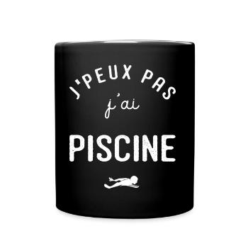 Natation Je peux pas j ai Piscine sport - Mug uni - noir - Devant