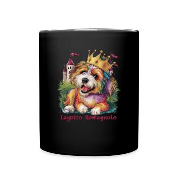 Lagotto Romagnolo with crown and castle - Full Colour Mug - black - Front