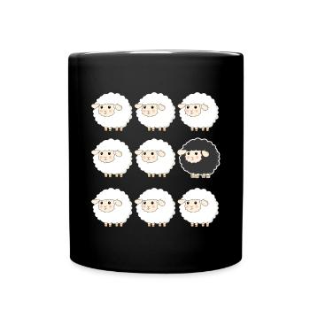 Black Sheep in a Herd Funny - Full Colour Mug - black - Front