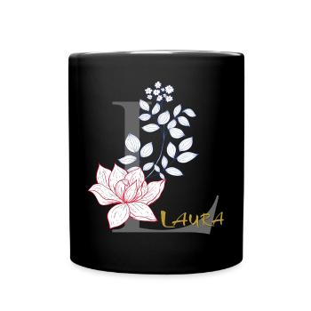 Lettre initiale Laura - Mug uni - noir - Devant