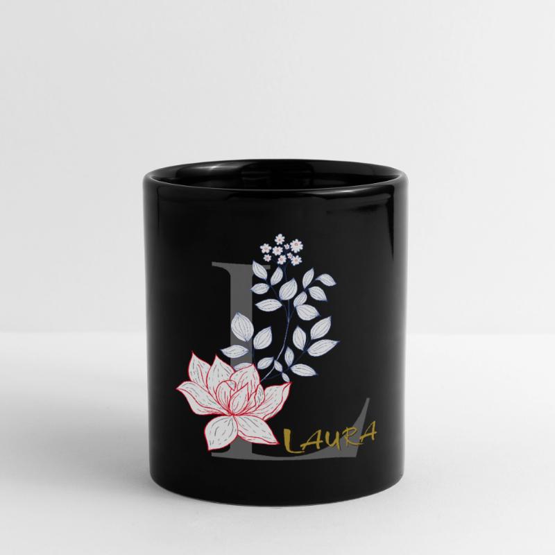 Initiale Buchstabe Laura Tasse einfarbig