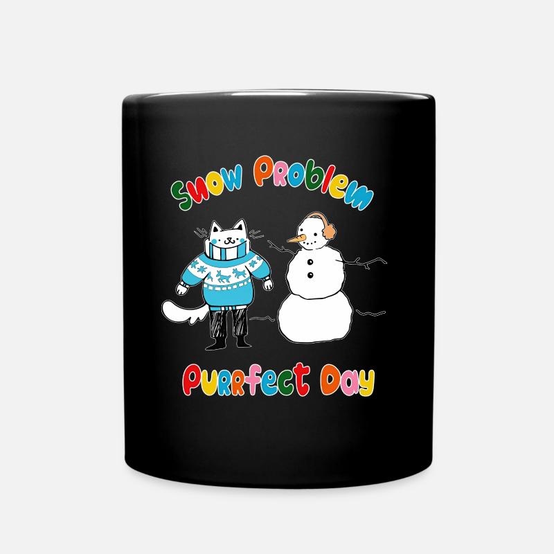 Schneeproblem Purrfect Tag - Tasse einfarbig - Schwarz
