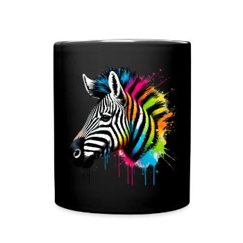 Zèbre - Mug uni - noir - Devant