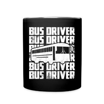 Busfahrer - Tasse einfarbig - Schwarz - Vorne