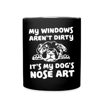 Funny Dog Nose Art Quote - Full Colour Mug - black - Front