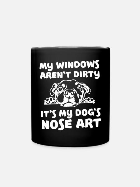 Funny Dog Nose Art Quote - Full Colour Mug - black