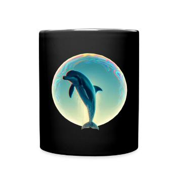 Dolphin (02) - Full Colour Mug - black - Front