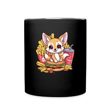 Fennec Renard du désert avec restauration rapide - Mug uni - noir - Devant