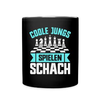 Schach Jungs Schachspieler Jungen - Tasse einfarbig - Schwarz - Vorne