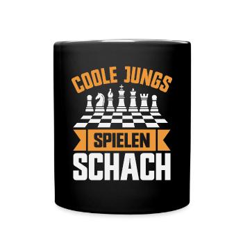Schach Jungs Schachspieler Jungen - Tasse einfarbig - Schwarz - Vorne