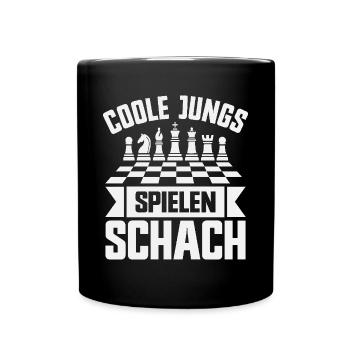 Schach Jungs Schachspieler Jungen - Tasse einfarbig - Schwarz - Vorne
