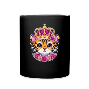 Kawaii tiger with pretty lion outfit. - Full Colour Mug - black - Front
